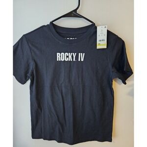 Rocky IV Kids T-Shirt Size 6/7 Black NWT Mad‎ Engine Official Movie Tee